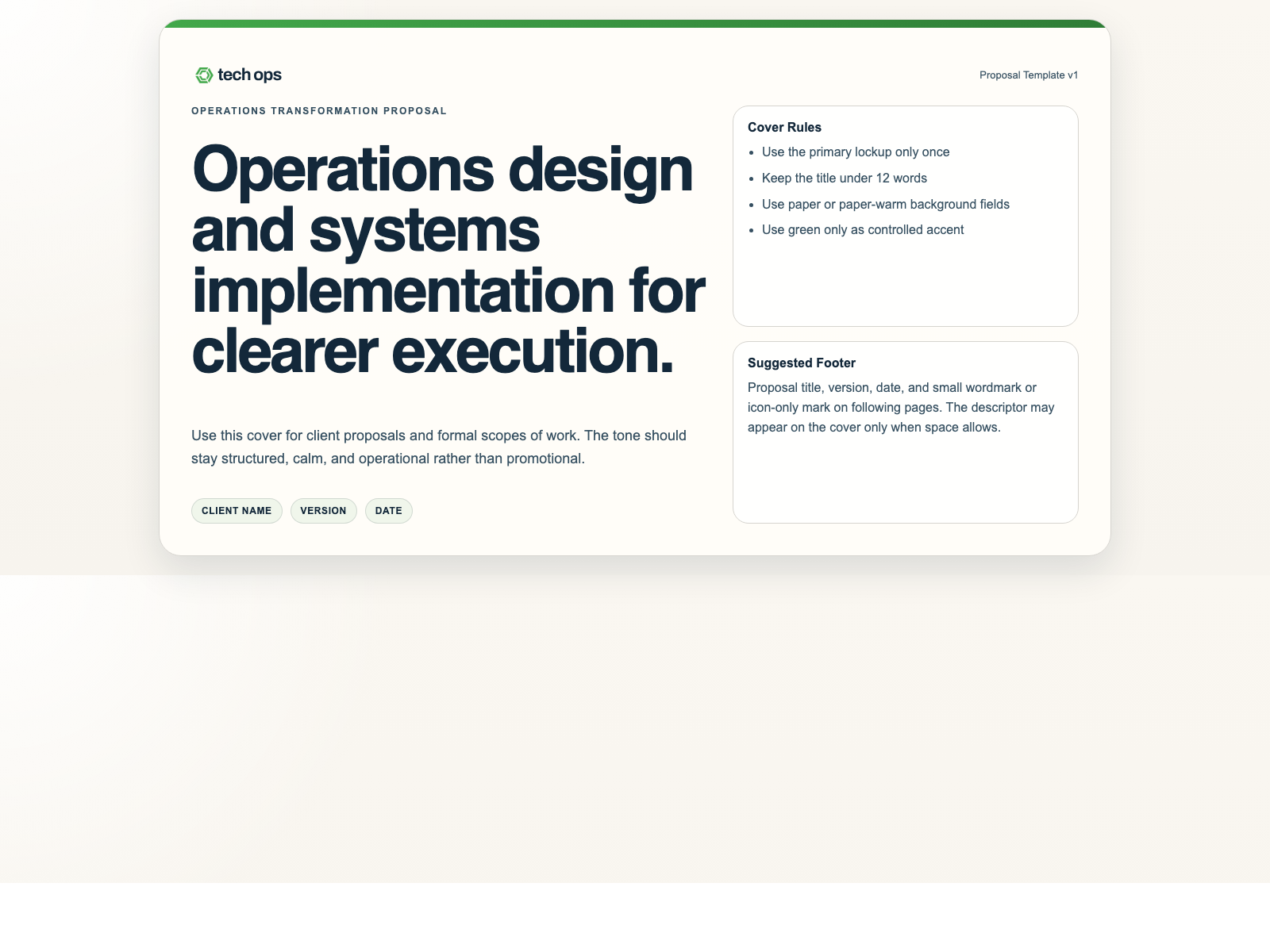 Proposal cover render